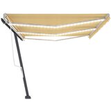  Tenda na ručno uvlačenje s LED svjetlom 600x300 cm žuto-bijela | shoptok.hr