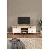 Tvilum Bela/v naravni barvi TV omarica v hrastovem dekorju 182x62x51 cm Ikast – | Shoptok.si