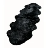 Črna preproga iz ovčje kože Native Natural Double, 60 x 240 cm