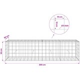  Gabion s žicom debljine 5 mm i mrežom 10x10 cm 200x50x50 cm | shoptok.hr