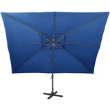 vidaXL konzolni suncobran s dvostrukim vrhom 400 x 300 cm azurni | shoptok.hr