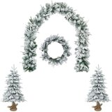 Mini božićno drvce 60 cm PVC i PE Zelena i bijela - Bijela 60 cm bez LED svjetala | shoptok.hr