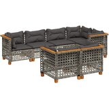 Maison Chic Seti vrtnega pohištva - Vrtna garnitura - Vrtni pohištvo set 7-delna z blazinami siv poli ratan, (21802242) | Shoptok.si