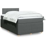 vidaXL Box spring postelja z vzmetnico temno siva 120x190 cm blago | Shoptok.si