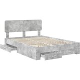  Krevetna konstrukcija s ladicama Betonski sivi 150 x 200 cm Siva 203 x 153 x 90 cm | shoptok.hr