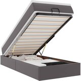  Otomanski okvir kreveta s madracem sivi 90x190cm umjetna koža | shoptok.hr