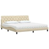  Krevet s madracem krem 200 x 200 cm od tkanine | shoptok.hr