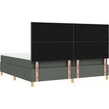 Box Postelja z vzmetnico z vzmetnico Temno siva 200 x 200 cm blago - - Siva - 92.98 - 200 x 200 cm - | Shoptok.si