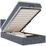 Maison Chic Otomanski Posteljni okvir - Enojna postelja - Postelja za odrasle z vzmetnico siv 90x200 cm žamet-J2565, (21767398) | Shoptok.si