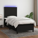 The Living Store Box spring postelja z vzmetnico LED črna 100x200 cm blago - Box Spring Postelja, (21516331) Cene