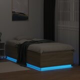  Okvir za krevet s LED svjetlima boja hrasta 100 x 200 cm drveni | Eponuda.com