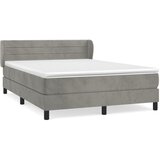 vidaXL Box spring postelja z vzmetnico svetlo siv 140x190 cm žamet, (20790142) Cene