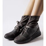 Gemre Gray sock ankle boots on a wedge Spoleto | Shoptok.si