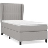 Box spring krevet s madracem svjetlosivi 90x190 cm od tkanine | shoptok.hr