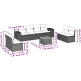  9-dijelni set vrtnih sofa s jastucima crni od poliratana | shoptok.hr