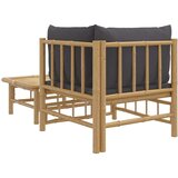  Sedežna garnitura 2-delna temno sive blazine bambus | Shoptok.si