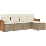  5-dijelni vrtni set sofa s jastucima bež od poliratana | shoptok.hr