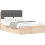 Posteljni okvir z oblazinjenim vzglavjem z vzglavjem Temno siva, (5000103928) | Shoptok.si