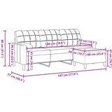  Trosjed s tabureom svjetlosivi 180 cm baršunasti | shoptok.hr