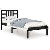 Maison Chic Posteljni okvir - Enojna postelja - Postelja za odrasle črn iz trdnega lesa 75x190 cm-J14150, (21764221) Cene