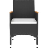  Vrtna jedilna garnitura 3-delna poli ratan črna, (20672436) | Shoptok.si