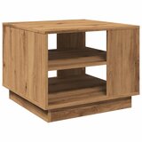 Maison Chic Klubska mizica - kavna mizica - Nizka mizica artisan hrast 55x55x42 cm inženirski les, (21754444) Cene