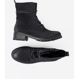 Shelvt Fashionable black worker boots with decorative lacing | shoptok.hr