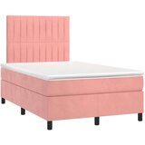  Krevet box spring s madracem LED ružičasti 120x190cm baršunasti | shoptok.hr