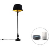 QAZQA Pametna stoječa svetilka s senčnikom 45 cm črna, vključno z Wifi A60 - Classico | Shoptok.si