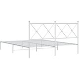  Metalni okvir za krevet s uzglavljem bijeli 150x200 cm | shoptok.hr