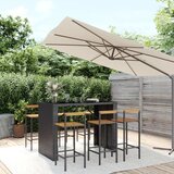 The Living Store Vrtna barska garnitura 7-delna poli ratan in trden les akacije - Vrtna Barska Garnitura, (21471802) | Shoptok.si
