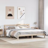 Maison Chic Posteljni okvir - Dvoposteljna postelja - Zakonska postelja z vzglavjem 180x200 cm borovina, (21692450) | Shoptok.si
