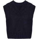 Trendyol Navy Blue Crop Soft Textured Color Blocked Knitwear Sweater Cijene