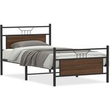 vidaXL Posteljni okvir brez vzmetnice rjavi hrast 107x203 cm inž. les, (21829678) | Shoptok.si