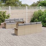  Vrtna garnitura - 3-dijelni set vrtnih sofa s jastučićima bež poli ratan Cijene