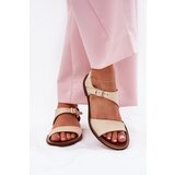 Zazoo Ladies leather flat sandals 3014 beige | Shoptok.si