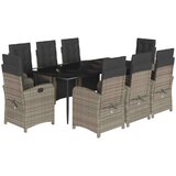  9-dijelni vrtni blagovaonski set sivi od poliratana | shoptok.hr