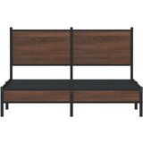 vidaXL Metalni okvir kreveta s uzglavljem smeđa boja hrasta 137x190 cm | shoptok.hr