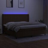  box spring s madracem LED tamnosmeđi 200x200 cm tkanina | shoptok.hr
