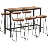 vidaXL 7-dijelni barski set od masivnog grubog drva manga i metala | shoptok.hr