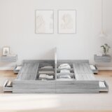  Postelja z dodatnim prostorom za shranjevanje Siva Sonoma, (5000126066) | Shoptok.si