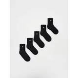 Reserved - Komplet 5 parov nogavic z visokim deležem bombaža - Črna