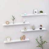  Stenske police 4 kosi visok sijaj bele 80x9x3 cm, (20620718) | Shoptok.si