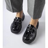 Gemre Black patent loafers with Suelli chain | Shoptok.si