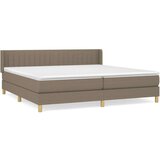  Box spring postelja z vzmetnico taupe 200x200 cm blago | Shoptok.si