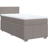 vidaXL Box spring postelja z vzmetnico taupe 90x200 cm blago | Shoptok.si