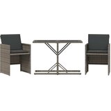  3-dijelni bistro set od poliratana s jastucima sivi | shoptok.hr