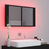 vidaXL LED kupaonski ormarić s ogledalom crni 80 x 12 x 45 cm | shoptok.hr