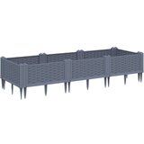  Vrtna sadilica s klinovima siva 125 x 40 x 28 5 cm PP | shoptok.hr