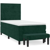Box spring krevet s madracem tamnozeleni 80 x 200 cm baršunasti | shoptok.hr